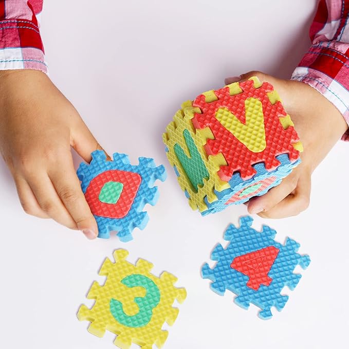 36 Pcs EVA Puzzle Mats – Alphanumeric ABC & 123 Soft Foam Learning Tiles