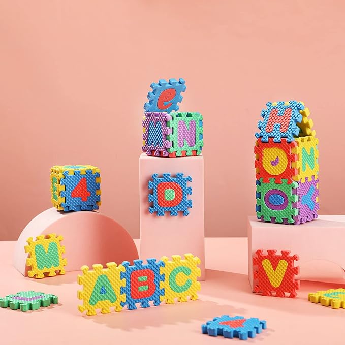 36 Pcs EVA Puzzle Mats – Alphanumeric ABC & 123 Soft Foam Learning Tiles
