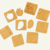 38-Piece Urdu Wooden Coloring Stencils – Kids Creative Learning & Tracing Set