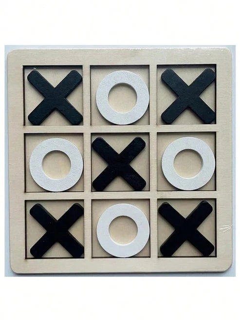 Wooden Tic Tac Toe Board Game – Classic XOX Strategy Game for All Ages