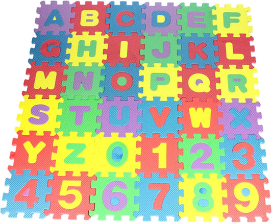 36 Pcs EVA Puzzle Mats – Alphanumeric ABC & 123 Soft Foam Learning Tiles