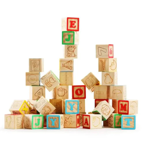 ABC & 123 Wooden Blocks Set – Early Learning Educational Alphabet & Number Blocks for Kids