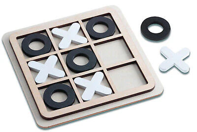 Wooden Tic Tac Toe Board Game – Classic XOX Strategy Game for All Ages