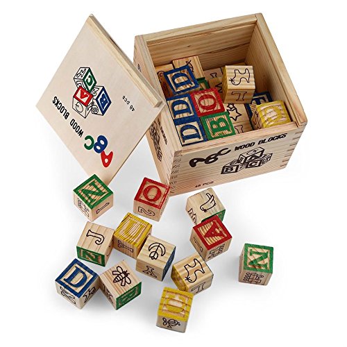 ABC & 123 Wooden Blocks Set – Early Learning Educational Alphabet & Number Blocks for Kids