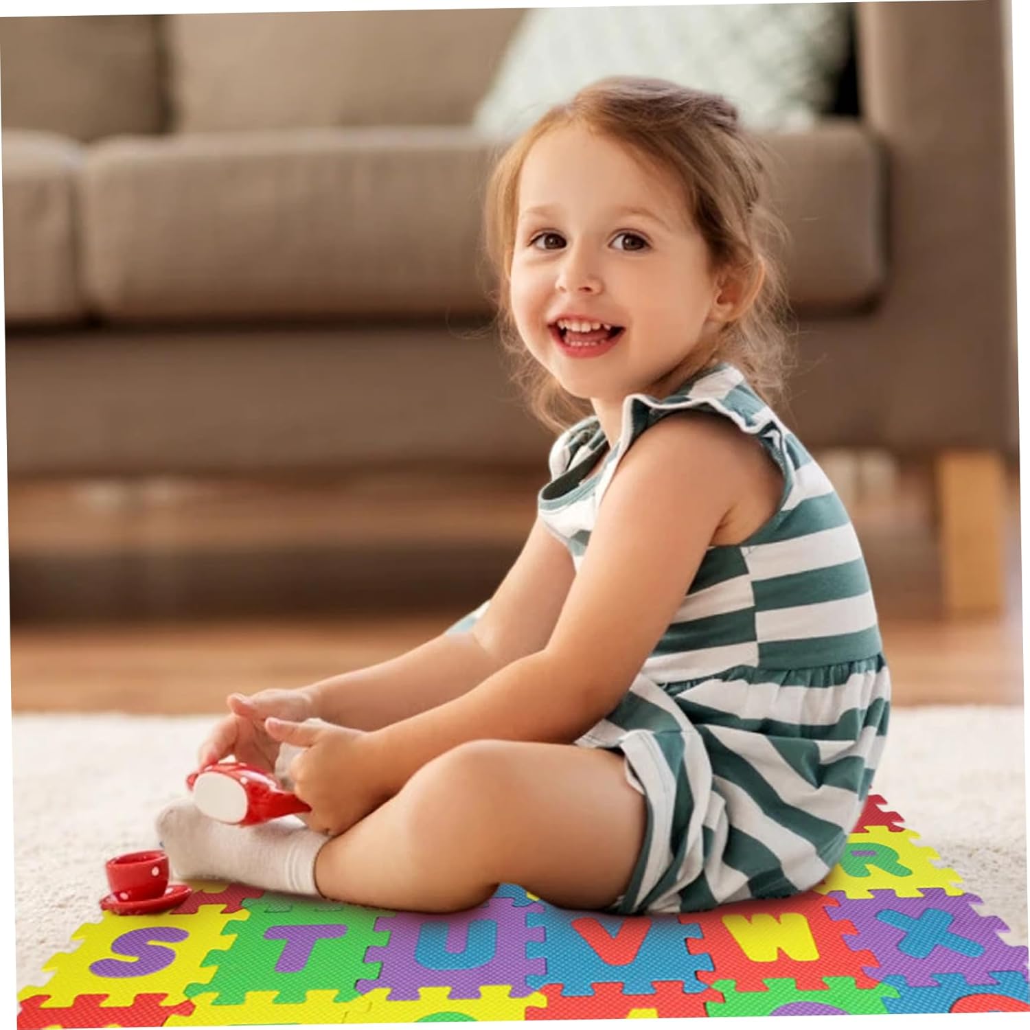 36 Pcs EVA Puzzle Mats – Alphanumeric ABC & 123 Soft Foam Learning Tiles