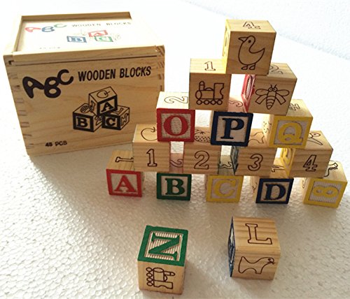 ABC & 123 Wooden Blocks Set – Early Learning Educational Alphabet & Number Blocks for Kids