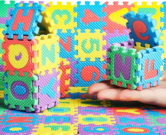 36 Pcs EVA Puzzle Mats – Alphanumeric ABC & 123 Soft Foam Learning Tiles