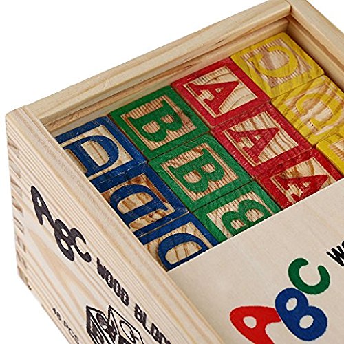 ABC & 123 Wooden Blocks Set – Early Learning Educational Alphabet & Number Blocks for Kids
