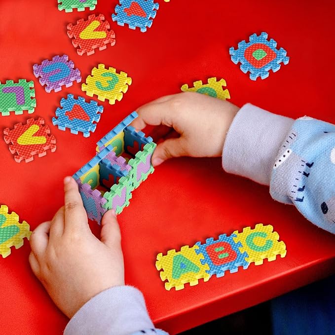 36 Pcs EVA Puzzle Mats – Alphanumeric ABC & 123 Soft Foam Learning Tiles